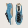 True-Star pour homme en daim bleu sarcelle avec étoile noire et languette de talon crème