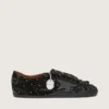 True-Star pour homme en daim noir avec cristaux Swarovski et étoile en cuir noir