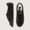True-Star pour homme en daim noir avec cristaux Swarovski et étoile en cuir noir