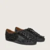 True-Star pour homme en daim noir avec cristaux Swarovski et étoile en cuir noir