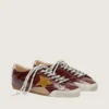 True-Star pour homme en naplak bordeaux avec étoile en daim et languette de talon en nappa argentée
