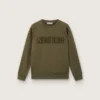 Unisex sweat-shirt Golden en coton vert militaire avec logo inversé