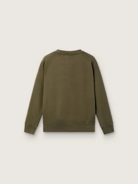Unisex sweat-shirt Golden en coton vert militaire avec logo inversé