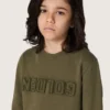 Unisex sweat-shirt Golden en coton vert militaire avec logo inversé