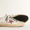 V-Star avec étoile rose pailletée et languette de talon en cuir métallisé