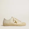 V-Star en cuir blanc avec étoile en cuir métallisé doré