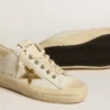V-Star en cuir blanc avec étoile en cuir métallisé doré