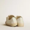 V-Star en cuir blanc avec étoile en cuir métallisé doré