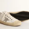 V-Star en cuir blanc ornée d’une étoile pailletée platine