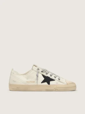 V-Star en cuir nappa avec étoile en cuir nubuck noir