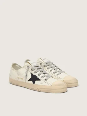 V-Star en cuir nappa avec étoile en cuir nubuck noir