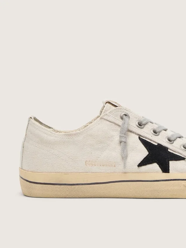 V-Star pour femme avec étoile en daim noir et lettrage brodé