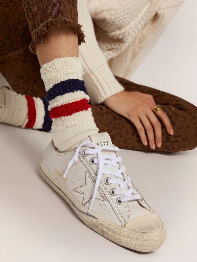 V-Star pour femme en cuir effet vintage