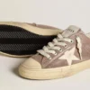 V-Star pour femme en daim métallisé marron clair avec étoile en cuir crème