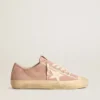 V-Star pour femme en daim rose avec étoile en cuir crème