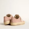 V-Star pour femme en daim rose avec étoile en cuir crème