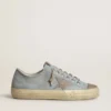 V-Star pour femme en toile bleu clair avec étoile en cuir gris tourterelle