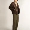 V-Star pour homme avec étoile en daim noir et lettrage brodé