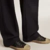 V-Star pour homme en daim noir avec étoile en cuir noir