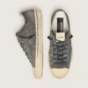 V-Star pour homme en daim noir avec étoile en cuir noir
