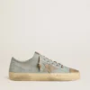 V-Star pour homme en toile bleu clair avec étoile en cuir gris tourterelle