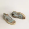 V-Star pour homme en toile bleu clair avec étoile en cuir gris tourterelle