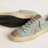 V-Star pour homme en toile bleu clair avec étoile en cuir gris tourterelle