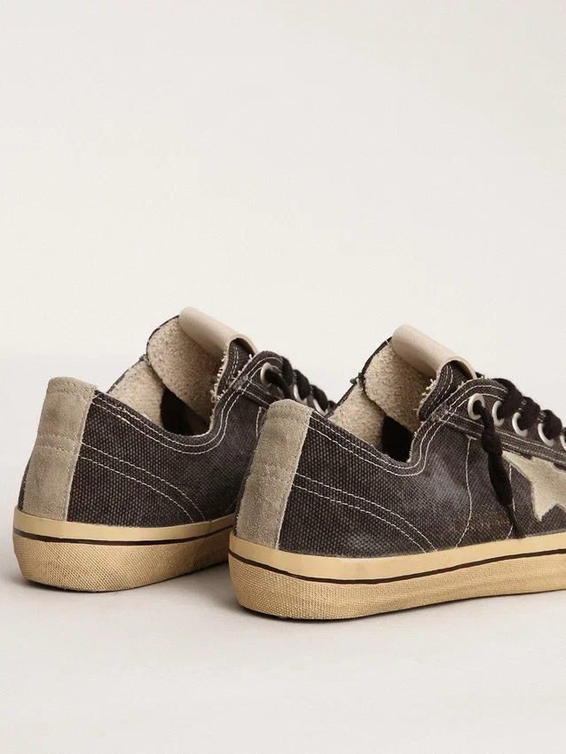V-Star pour homme en toile noire avec étoile et talon gris glacier