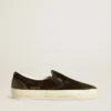 VCE Penstar pour homme en daim noir avec languette de talon en cuir noir