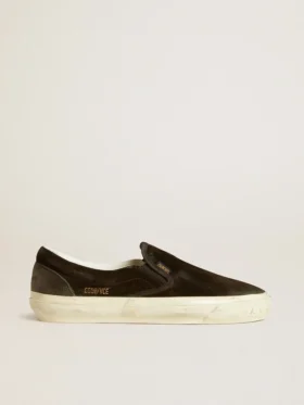 VCE Penstar pour homme en daim noir avec languette de talon en cuir noir