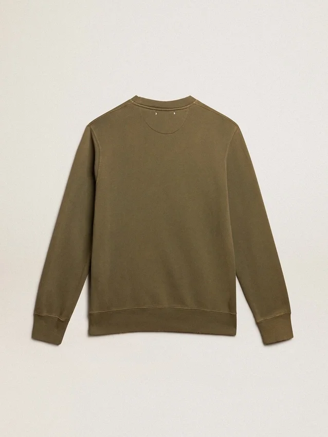Vert olive pour homme avec lettrage doré