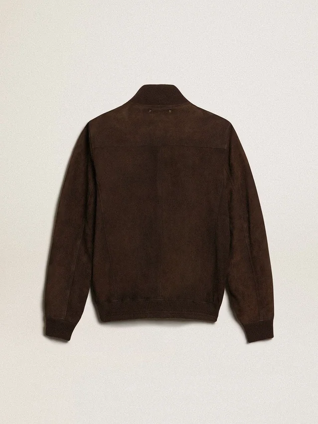 Veste aviateur de la Golden Collection en daim marron foncé