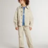 Veste beige pour enfant avec touches multicolores