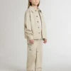 Veste beige pour enfant avec touches multicolores