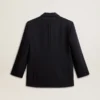 Veste blazer pour femme en mélange de laine bleu foncé