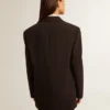 Veste blazer pour femme en mélange de laine bleu foncé
