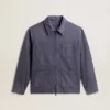 Veste bleue pour homme en denim de coton avec effet vieilli