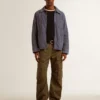 Veste bleue pour homme en denim de coton avec effet vieilli