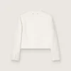 Veste carrée pour femme en coton bouclé entièrement ornée de perles