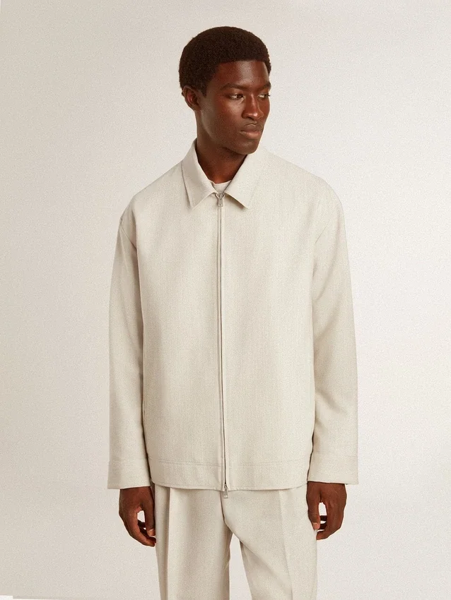 Veste Coach pour homme en mélange de laine kaki
