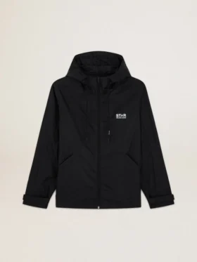 Veste coupe-vent pour homme avec logo et étoile blancs contrastés