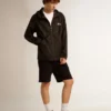 Veste coupe-vent pour homme avec logo et étoile blancs contrastés