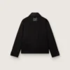 Veste courte rembourrée pour homme en coton noir avec col en cuir