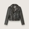 Veste de motard en cuir pour femme