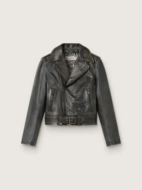 Veste de motard en cuir pour femme