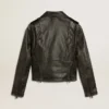 Veste de motard en cuir pour femme