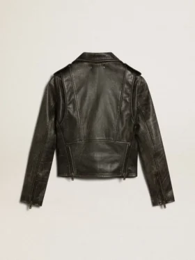 Veste de motard en cuir pour femme