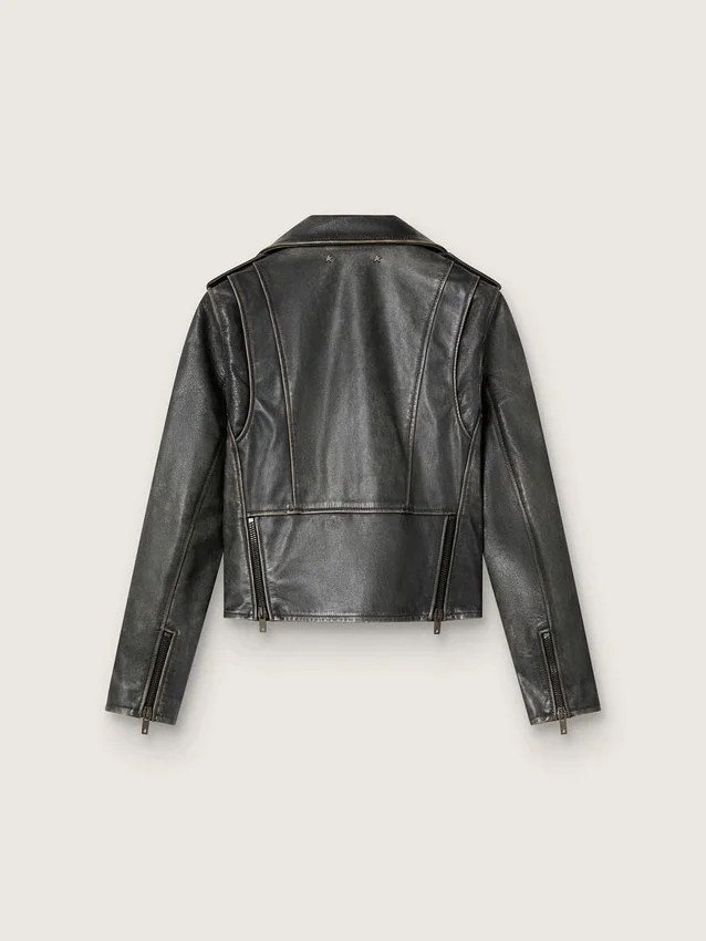 Veste de motard en cuir pour femme