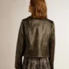 Veste de motard en cuir pour femme
