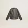 Veste de motard pour garçons en cuir vieilli